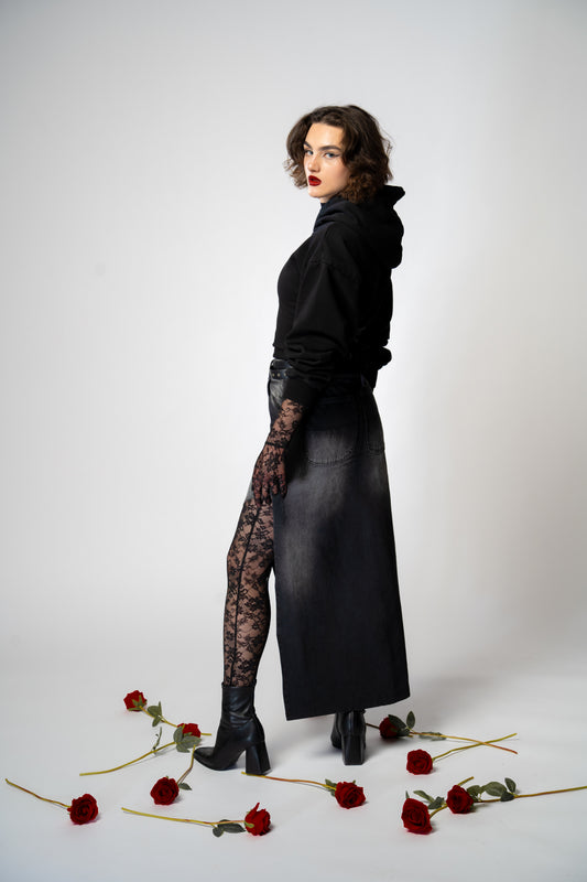 Spódnica jeansowa z rozcięciem